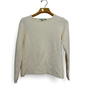 BODEN Cream Textured Long Sleeve Sweater
